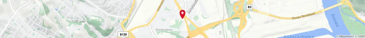 Map representation of the location for Apotheke Bulgariplatz in 4020 Linz